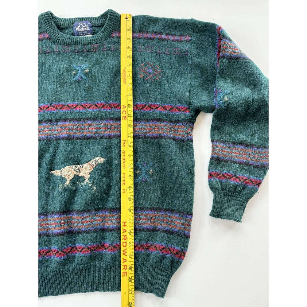 Vintage Woolrich Hunting Dog Embroidered Wool Winter Sweater Unisex Mens Large‎ - Picture 5 of 12